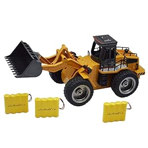 Blomiky 1:18 Scale 520 13.7″ Alloy 2.4G 6 CH RC Tractor Full Functional Front Loader Remote Control Bulldozer Truck Toy Gift for Boy Kids 1520