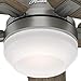 Hunter Fan 54 inch Contemporary Matte Silver Indoor Ceiling Fan with Light Kit and Remote Control (Renewed)
