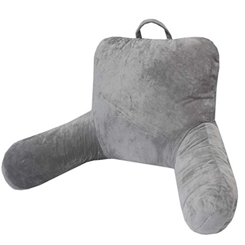 Sweet Home Collection Ultra Plush Brushed Microfiber Bed Rest Pillow Lounger - Ultimate BEDREST for Comfort and Support - Gray, - Thumbnail 2