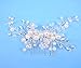 Mlouye Women Bridal Hair Comb Handmade Bendable Clear Crystal Bead Ivory Color Simulatd Pearl Leaf Vine Filigree Flower Wedding Hair Accessories for Bride and Bridesmaids