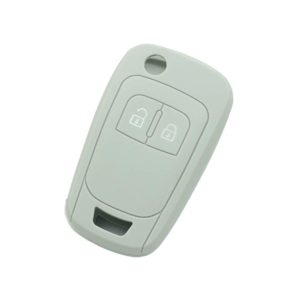 BROVACS Silicone Cover Protector Case Holder Skin Jacket Compatible with OPEL VAUXHALL 2 Button Flip Remote Key Fob CV9624 Grey