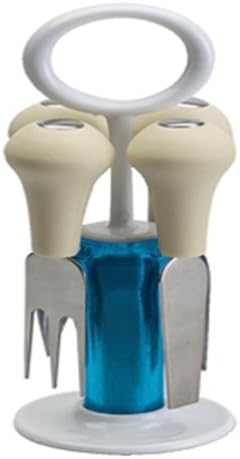Block with 4 cheese knives, compact and practical also to bring the table, ergonomic and innovative design, Trendy line by Omadadesign, Turquoise