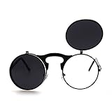 LOMOL Europe and America UV Pritection Anti-Dazzle Round Flip Sunglasses(C1)