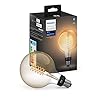 Philips Hue Witte reuzenbollamp met E27 LED-filament, vintage design, dimbaar, warm wit licht, bedienbaar via app…
