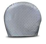 ADCO 3755 Silver #5 Diamond Plated Steel Vinyl Tyre Gard Wheel Cover, (Set of 2) (Fits 18