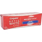 Colgate Optic White Platinum High Impact White Anticavity Flouride Toothpaste, Glistening Mint 3 oz ( Pack of 3)