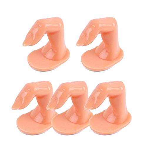 10 Pieces Practice Manicure Fingers with False Nails Training Fingers Art Training Display Decoration Suitable for Beginners Trainers DIY School (NAILS)