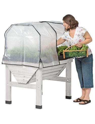 Compact VegTrug Patio Garden with Covers, Whitewash