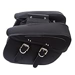 2PC Motorcycle Synthetic Leather 2-Strap Saddlebag Tool Bag Heavy-duty Waterproof Pvc