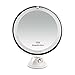 Auxmir 10X Magnifying LED Lighted Makeup Mirror Vanity Mirror with 14 Natural White LED, Suction Base & 360° Rotation, Ideal for Bathroom & Travel, Batteries Included, Round