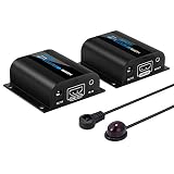AGPtek LKV372A 60m/190ft 1080P HD HDMI Network Extender Over Single Cat6/6a/7 Ethernet Cable with IR Remote Control