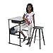Safco AlphaBetter Stand-Up Student Desk with Book Box, Features a Swinging Pendulum Footrest Bar & a 28” W x 20” D Durable Desktop, Adjustable Height, Black