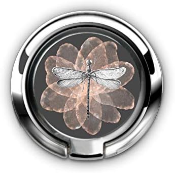 Dragonfly with Tender Pink Flower Cell Phone Ring Holder, 360 Degree Rotating Universal Phone Ring Grip Finger Ring Stand Compatible with Smartphones and Tablets