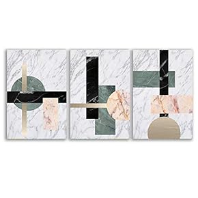 3 Piece Canvas Wall Art - Abstract Geometry - Canvas Prints Home Artwork Decoration for Living Room,Bedroom - 16"x24" x 3 Panels
