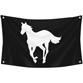 2but White Pony Flag Alternative metal band Banner Tapestry College Decor 3x5 Feet Indoor Outdoor Poster (Black)