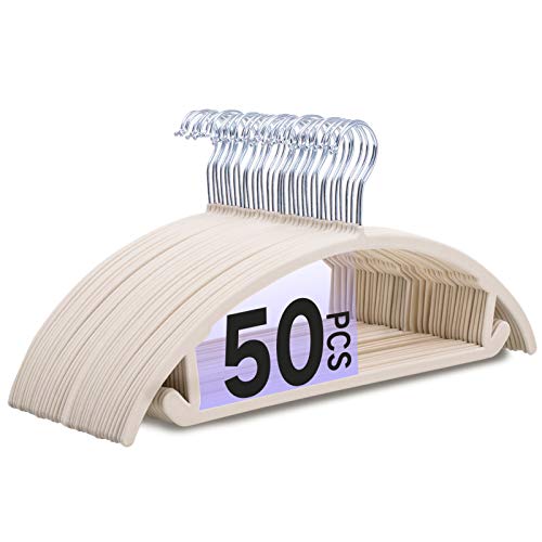 Velvet Hangers No Shoulder Bumps Suit Hangers with Chrome Hooks,Non Slip Space Saving Clothes