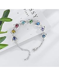 K-Acc Pulsera de eslabones de corazón [embalaje de regalo] Joyería de amor para niñas, novia, hija, sobrina, nieta