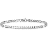 IceCarats 14K Solid White Gold 2.9mm Curb Link Chain Bracelet