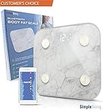 Simple Being Bluetooth Body Fat Scale, Smart Wireless Digital Bathroom Weighing Scale 400LB Capacity, Measures Weight, Water, Muscle Mass, BMI, Bone Mass, Visceral Fat, Calorie, with iOS, Android App