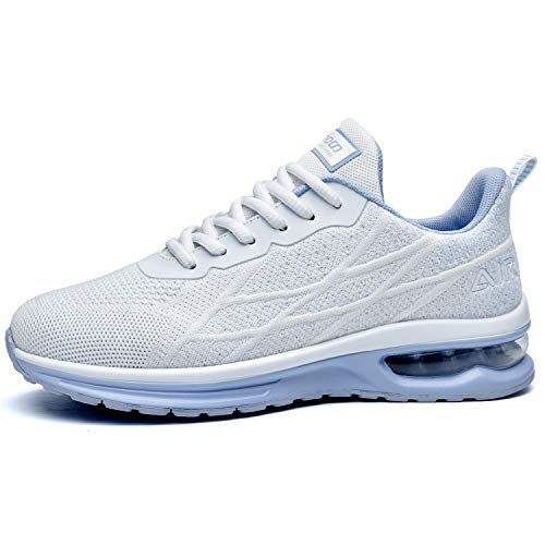 GANNOU Air Athletic Running Sneaker para mujer para deportes, gimnasio, jogging, tenis y fitness - Talla 8 - Azul claro