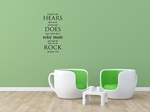 Vinyl Wall Stickers Everyone who hears these words of mine and does them will be like a wise man who built his house on the rock Matthew 7:24 Mural Decal Art Home Decor for Bedroom Live Room