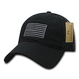 American Flag Embroidered Washed Cotton Baseball Cap