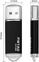 FISTAD 64GB USB 2.0 Flash Drive Memory Stick Thumb Pen Drive Black view 3