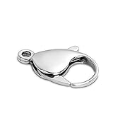 YDT Polished Stainless Steel Lobster Jewelry Clasps 15mm 50-pieces