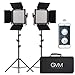 GVM 2 Pack LED Video Lighting Kits with APP Control, Bi-Color Variable 2300K~6800K with Digital Display Brightness of 10~100% for Video Photography, CRI97+ TLCI97 Led Video Light Panel +Barndoor