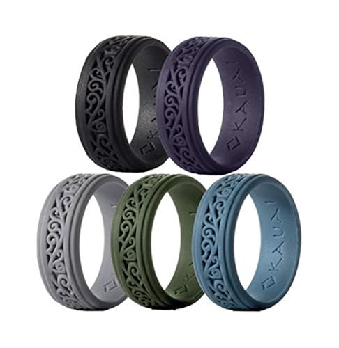 KAUAI Mens Silicone Timeless, Sleek, Solid Band for  Leading Brand for Comfort in Men’s Wedding Active Workout Silicon  Rubber