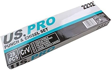 US PRO Tools 28pc Punch & Chisel Tool Set, Punches and Chisels 2232, Medium to Large - Image 4