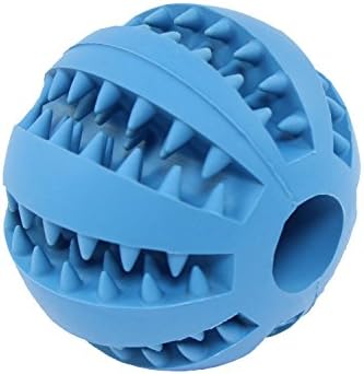 wangstar Dual Pet Toy Ball for Dogs, Bite Resistant Soft Rubber Bouncy Ball Treat Ball Dog Toys, Tooth Cleaning Dog Chew Toy, IQ Dog Ball Toy, Tennis Ball Size 2.8“