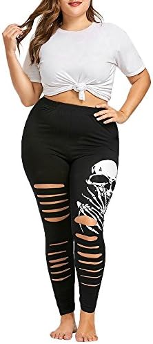 JMETRIC Fashion Sport Yoga Sport Women High Waist Pants Plus Size Shredding Skulls Leggings Pants