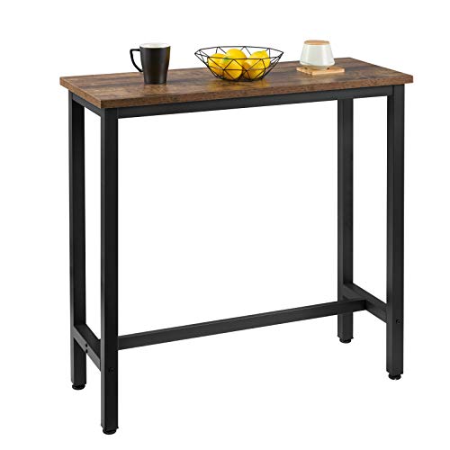 WOLTU BT33hov 1x Bartisch Bistrotisch Stehtisch Esstisch, Metallgestell, Tischplatte aus MDF, Holz Vintage, 100x40x100cm… – Bild 5