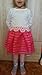 WEONEDREAM Baby Girls' Party Dress with Long Sleeves Striped Crochet Flower Patchwork (4T(120), white hot pink)