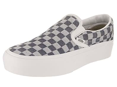 denim checkered vans