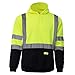 New York Hi-Viz Workwear H8312 Men's ANSI Class 3 High Visibility Class 3 Sweatshirt, Hooded Pullover, Knit Lining, Black Bottom (Lime, XX-Large)