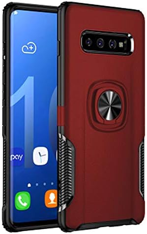 Glaxay S10 Plus Case Compatible With Samsung Galaxy S10plus Phone Cover Kickstand Gaxaly S 10 Gs10 10plus Bumper Ring Holder S10p 10s Coque Protective 6.4 Inch (Red)
