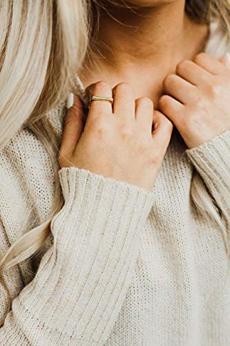 14k Gold Filled Square Band - Unique Ring for Stacking Size 8 - Thumbnail 4