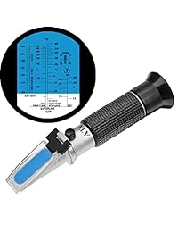 Refractómetro 4 en 1 etilenglicol, propilenglicol en líquidos anticongelantes, temperatura del punto de congelación y concentración del punto de congelación, líquido para baterías de automóviles e industriales, por Hamh Tools