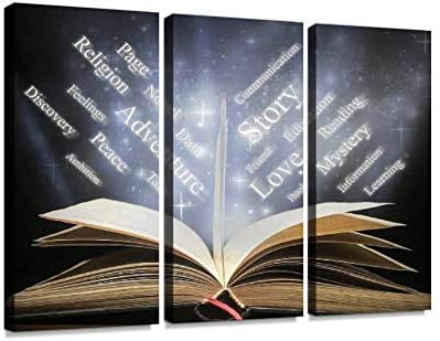 Book And Words Modern 3d Wall Art Painting On Canvas Stretched Framed Prints Picture Photography Home Office Decoration Artwork 3 Pieces Amazon Ae