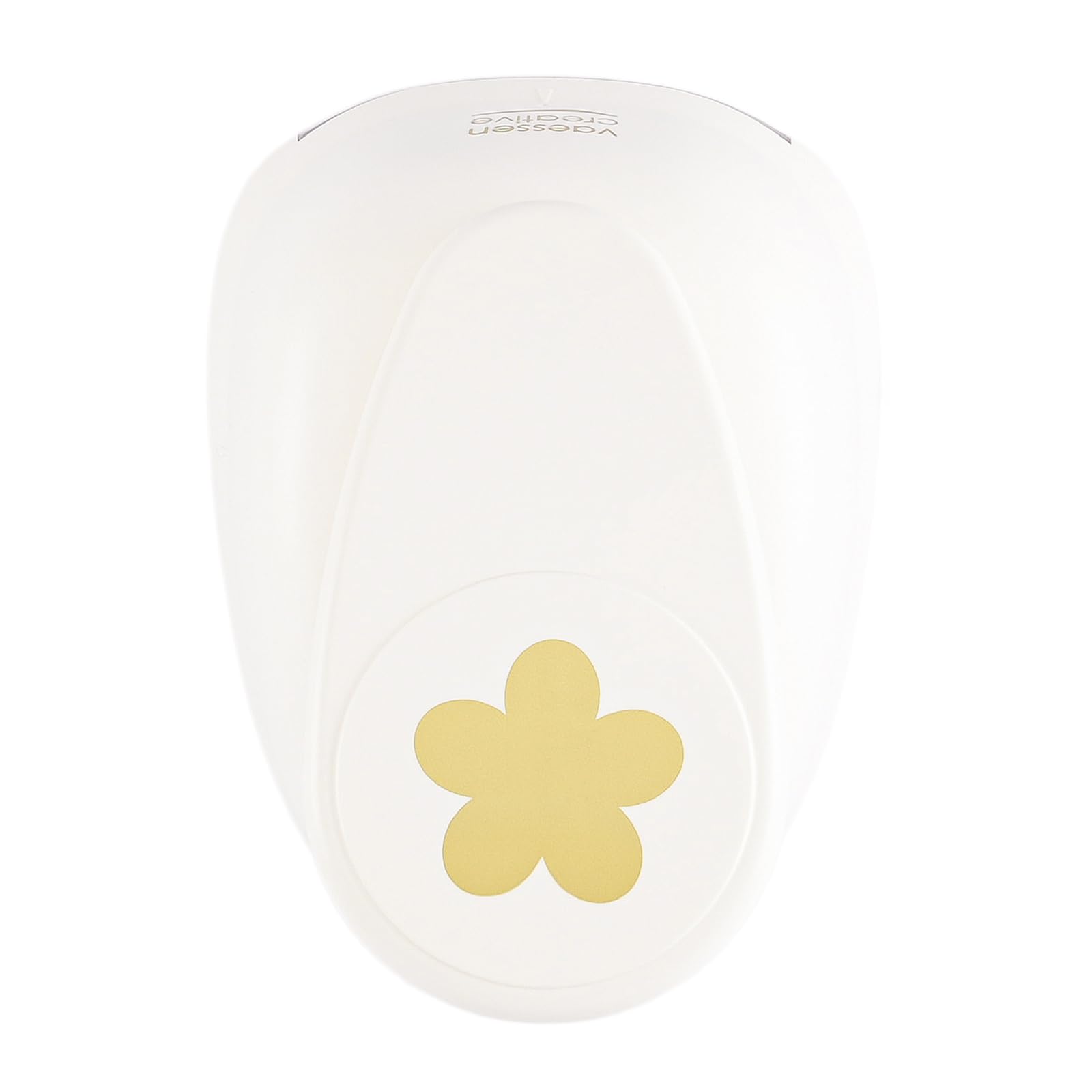 Vaessen Creative Craft Paper Punch - Flower - 8 x 8,3 cm - Circle Cutter for Crafting and Card Making, White/Pink