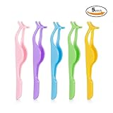 Tweezers for Magnetic Eyelashes 5pcs, Teenitor Magnetic Eyelashes Extension Applicator 5 colors, Plastic Remover Clip Tweezer Nipper Designed for False Magnetic Eyelashes