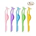 Magnetic Eyelashes Tweezers 5pcs, Teenitor Magnetic Eyelashes Extension Applicator 5 colors, Plastic Remover Clip Tweezer Nipper Designed for False Magnetic Eyelashes