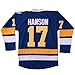 Kooy Steve Hanson #17 Blue Brothers Charlestown Jersey Slap Shot Movie Hockey Charleston