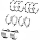 Jstyle 3-9Pairs Stainless Steel Ear Cuff Set Non-Piercing Cartilage Cuff Earring for Women