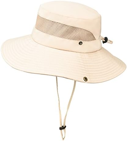 Jogoo Outdoor Boonie Sun Hat,Summer UPF 50 Protection Fishing Hat for Men& Women,Quick Drying and Breathable,Wide Brim Hat for Camping,Hiking and Boating. (Light khaki)