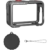 BTG Metal Case Camera Cage Metal Frame for DJI Osmo Action 6 Camera Accessories Protective Frame Metal Cage Housing with 1/4 Cold Shoe for Video Light Microphone