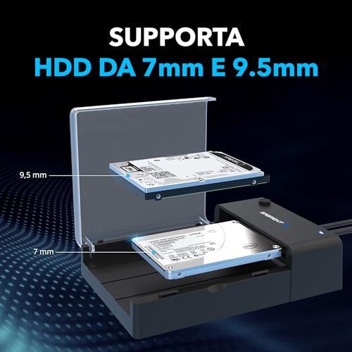 SABRENT External Hard Drive SSD Docking Station 2.5 or 3.5 Inch USB 3.2 Gen 1 to SATA [Supports UASP] (EC-DFLT)