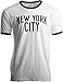 New York City | Iconic NYC Lennon Ringer Vintage Retro Style Men Women T-Shirt-(Adult,L)